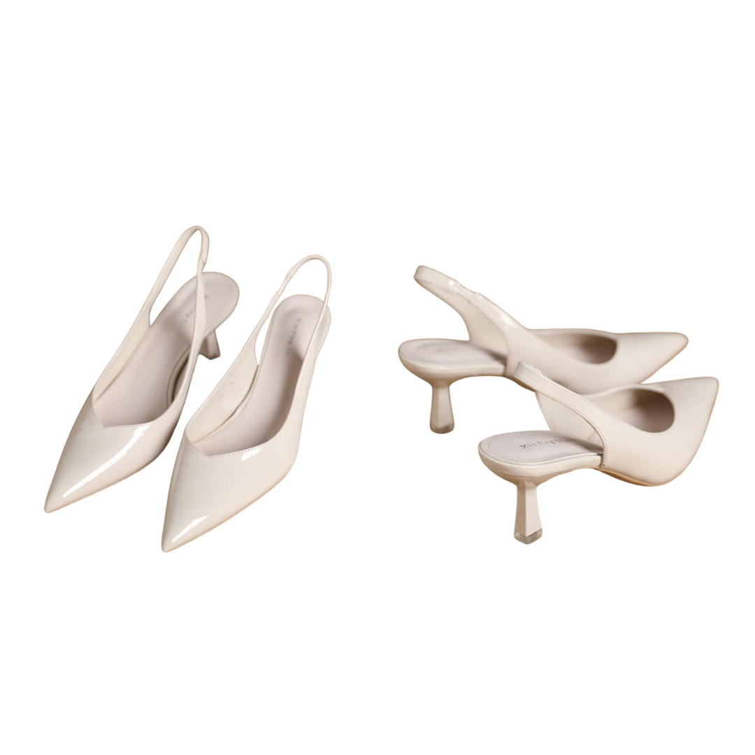 Zapatos de tacón elegantes de punta fina sin cordones