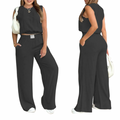 Conjunto 2 Piezas de lino para Mujer, Top Tirante Liso y Pantalones de Pierna Ancha