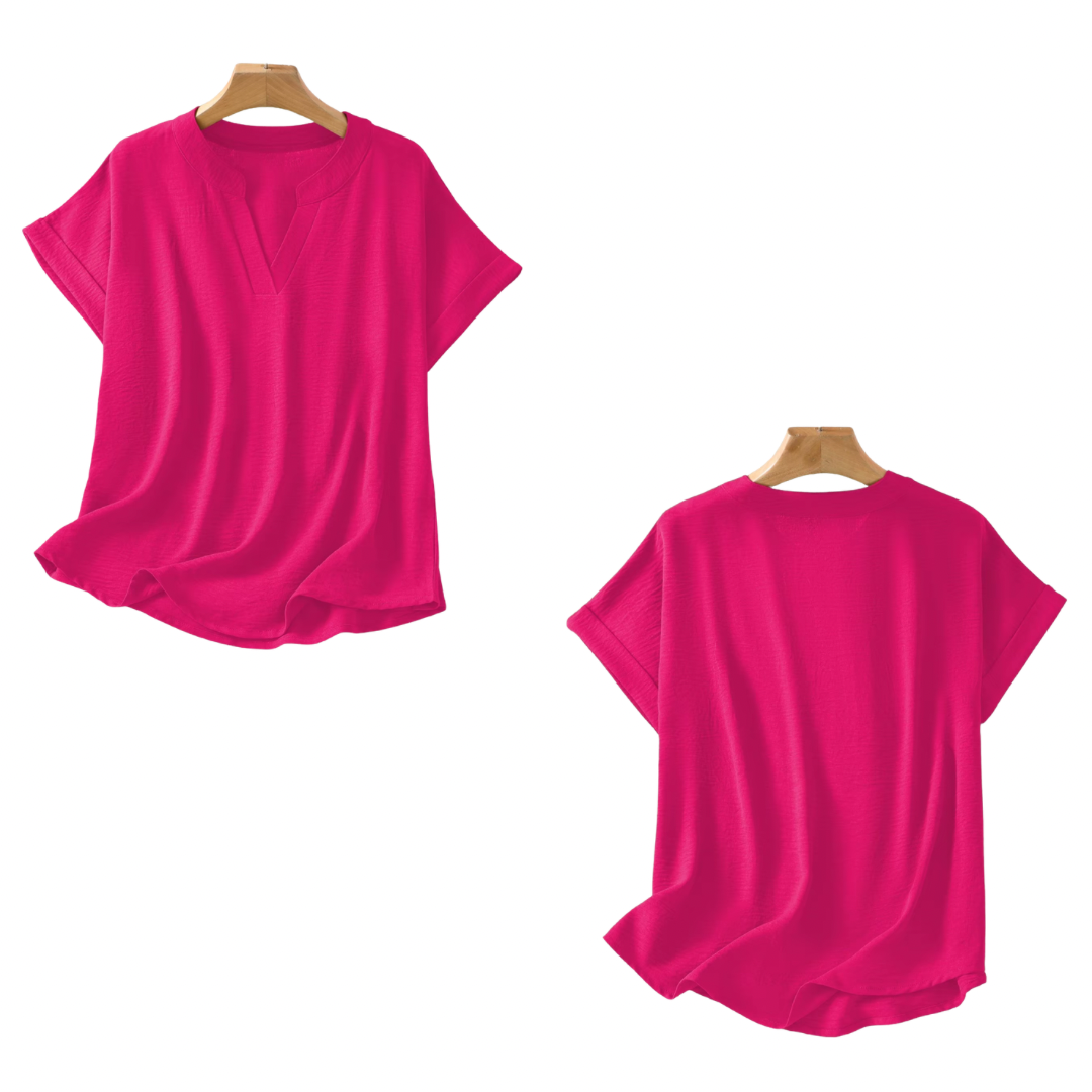 Blusa lisa con cuello en V
