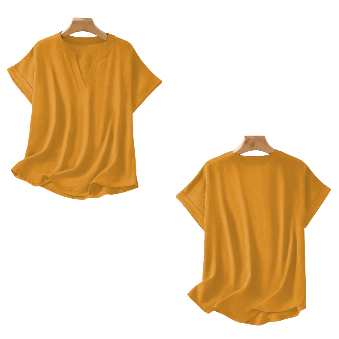 Blusa lisa con cuello en V