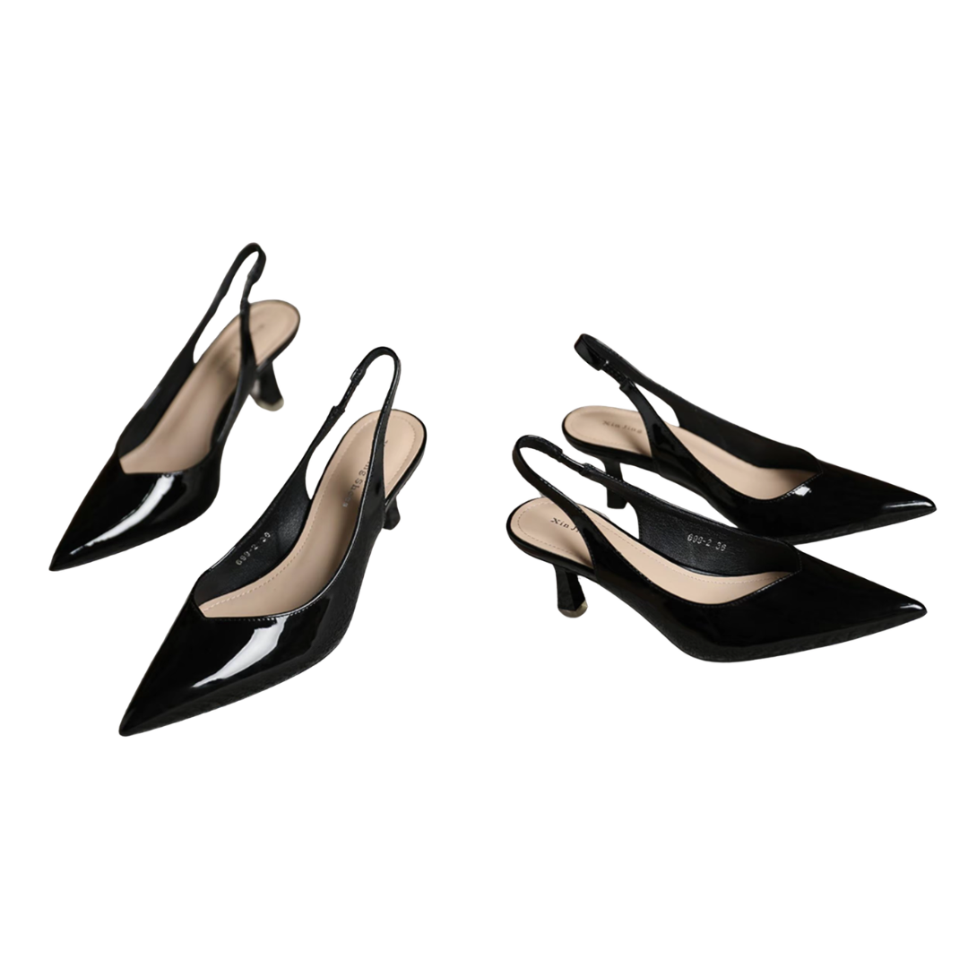 Zapatos de tacón elegantes de punta fina sin cordones