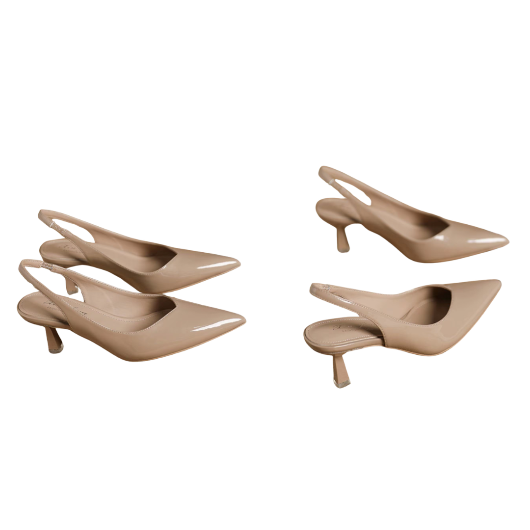 Zapatos de tacón elegantes de punta fina sin cordones