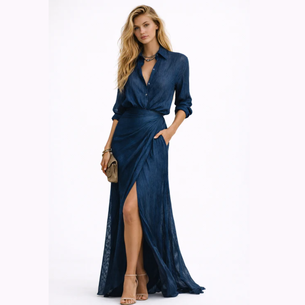 Claudia-Vestido con abertura en la pierna
