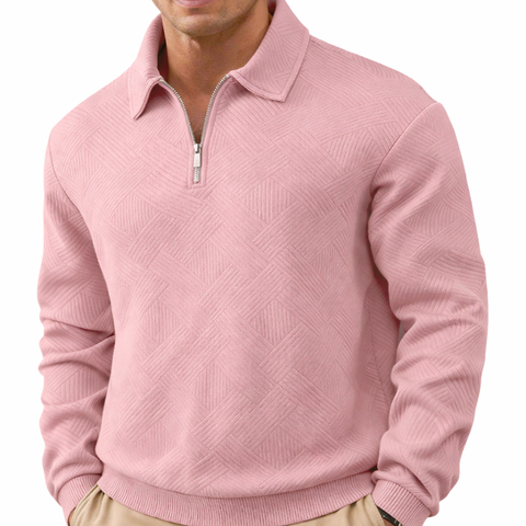 Jersey casual para hombre con cuello y cremallera