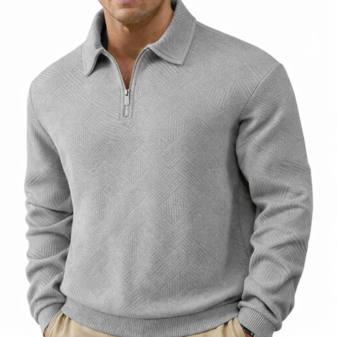 Jersey casual para hombre con cuello y cremallera