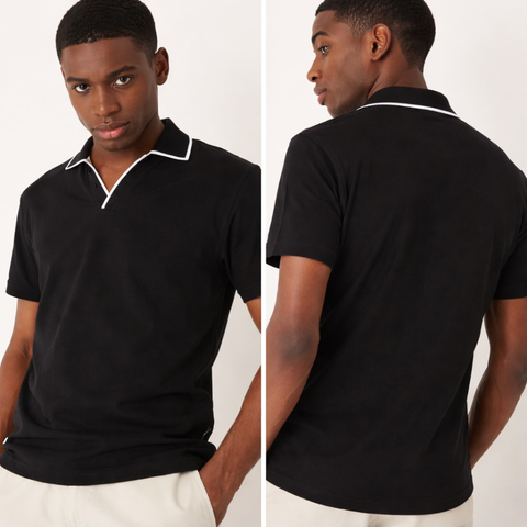 Polo con cuello abierto