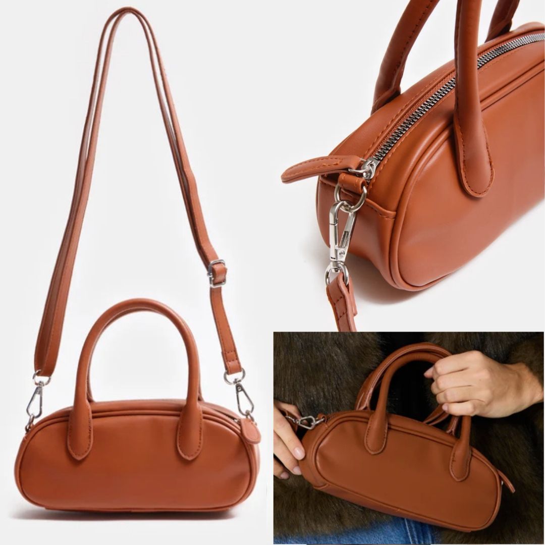 Mini bolso cuadrado con asas y bandolera