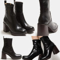 Botas con suelas de plataforma y tacones