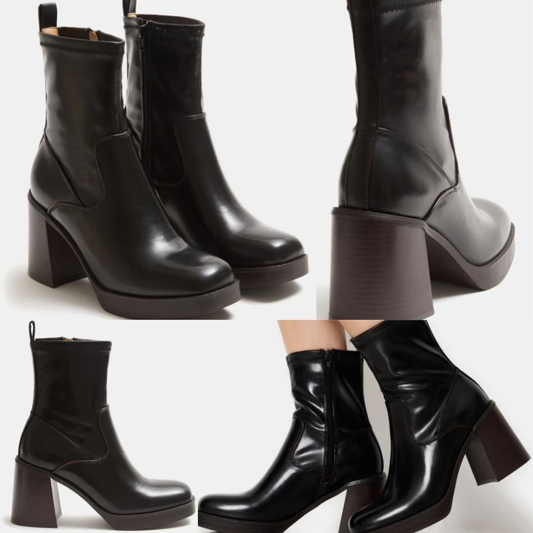 Botas con suelas de plataforma y tacones