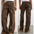 Pantalones marrones cargo de corte barrel