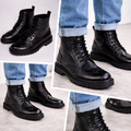 Botas negras con cordones estilo Oxford