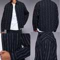 Camisa a rayas de corte cuadrado extragrande