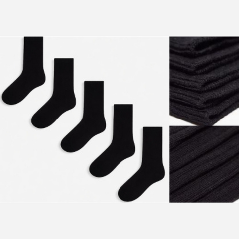 Pares de calcetines negros o blancos pack de 5