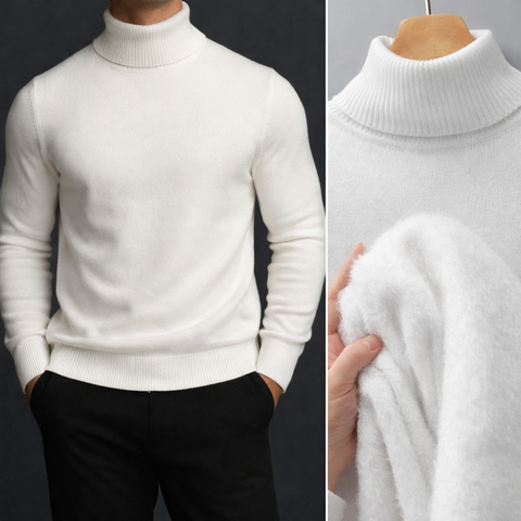 Jersey de lana merino con cuello alto