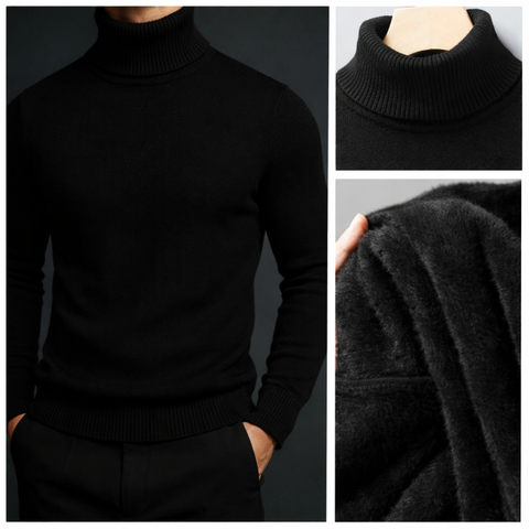 Jersey de lana merino con cuello alto