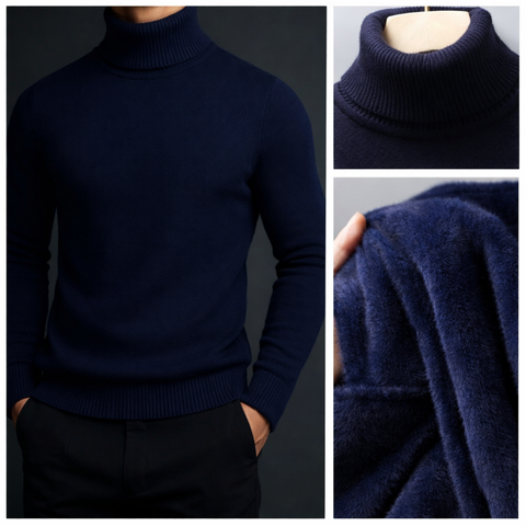 Jersey de lana merino con cuello alto