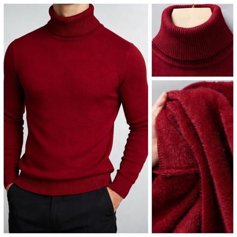 Jersey de lana merino con cuello alto