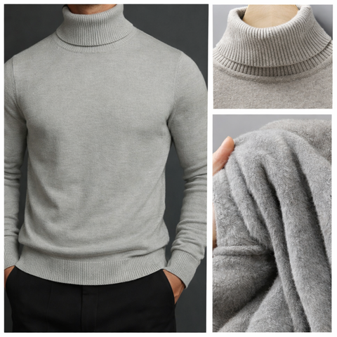 Jersey de lana merino con cuello alto