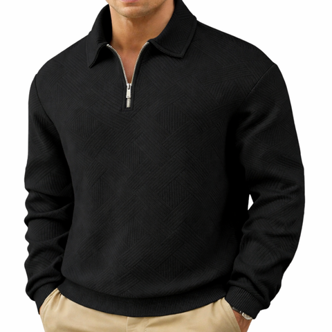 Jersey casual para hombre con cuello y cremallera
