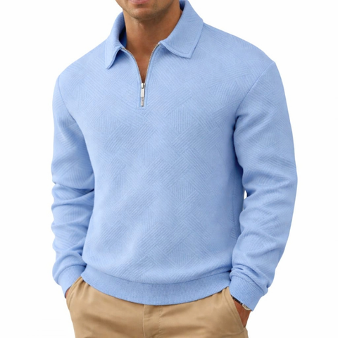 Jersey casual para hombre con cuello y cremallera