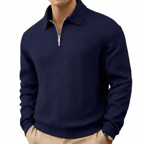 Jersey casual para hombre con cuello y cremallera