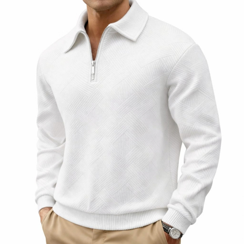 Jersey casual para hombre con cuello y cremallera