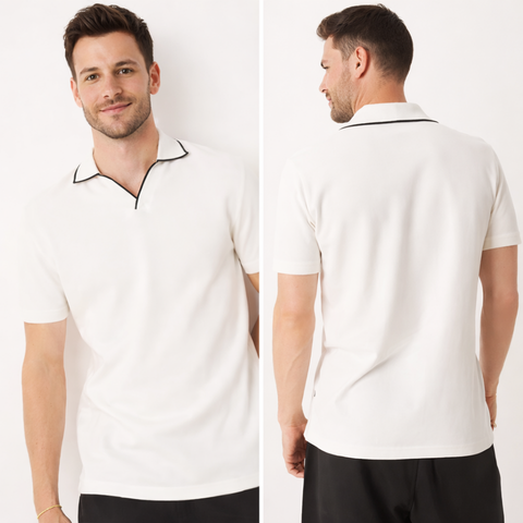 Polo con cuello abierto