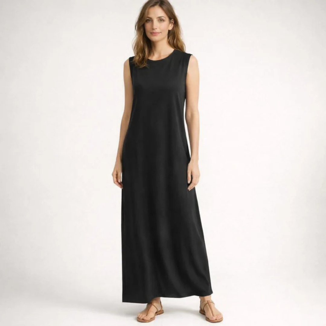 Vestido largo antiarrugas