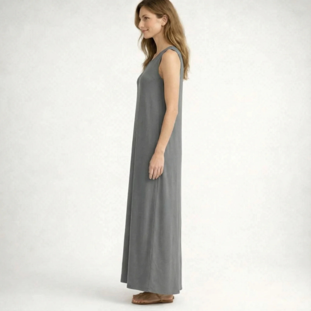 Vestido largo antiarrugas