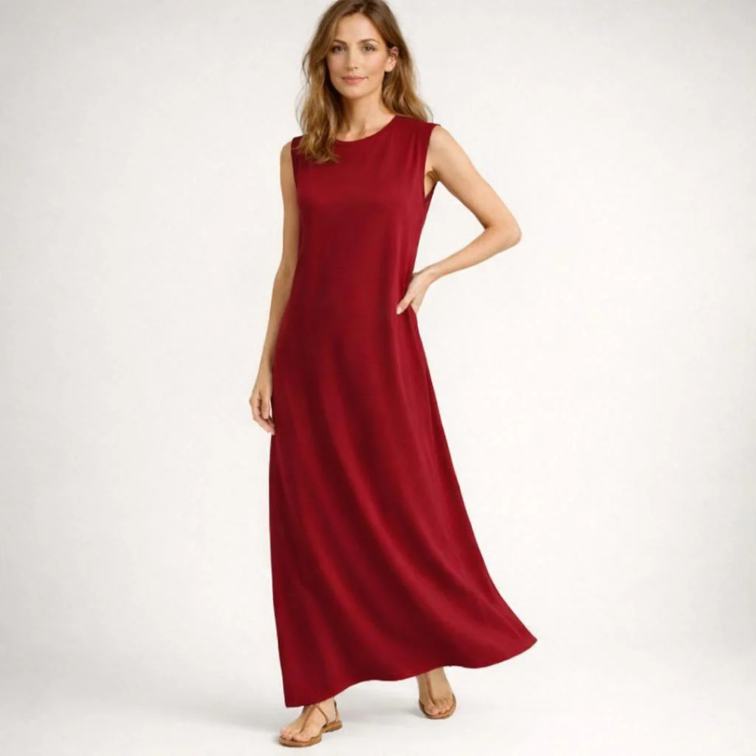 Vestido largo antiarrugas