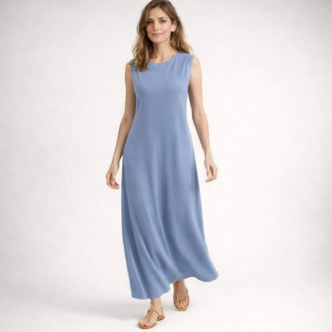 Vestido largo antiarrugas