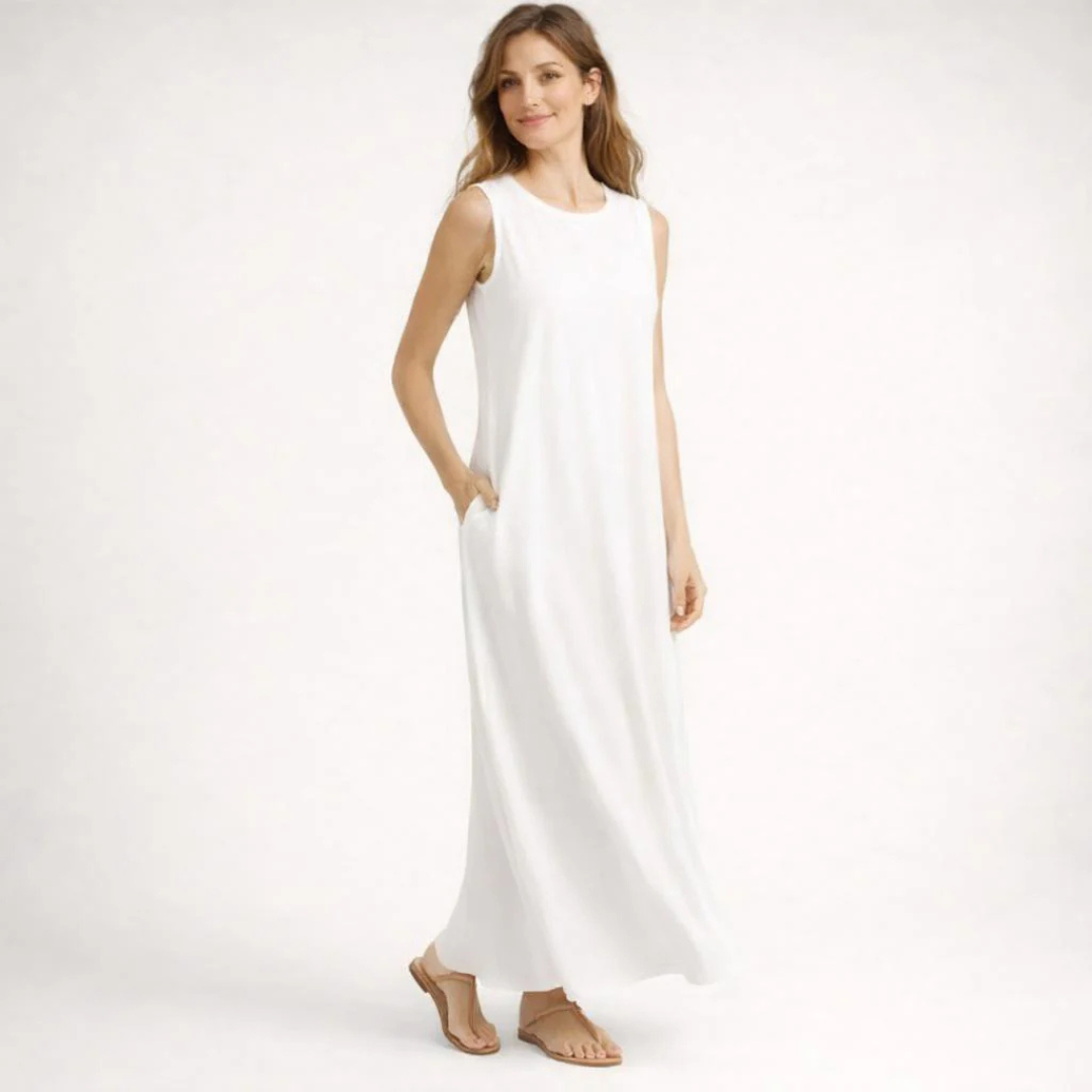 Vestido largo antiarrugas