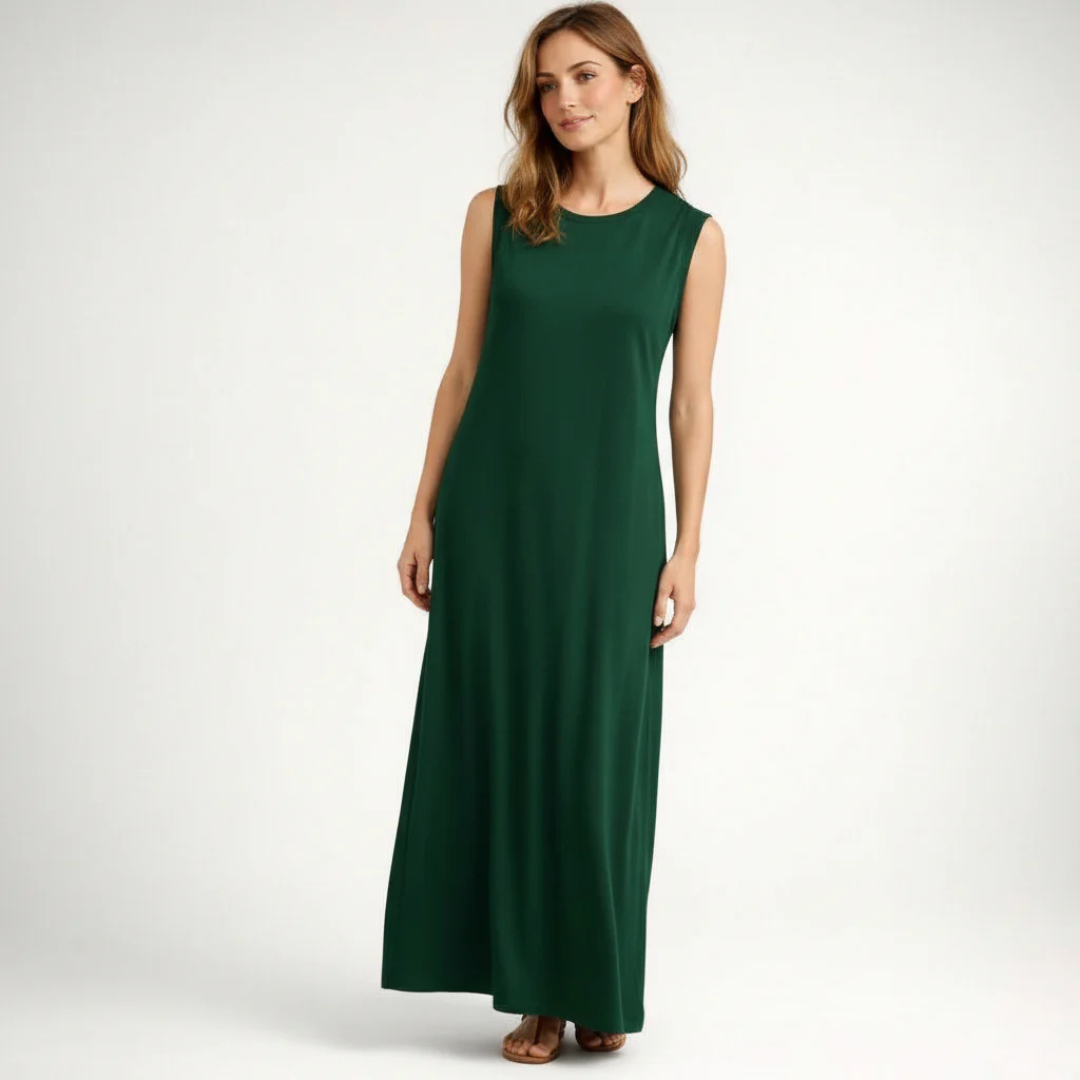 Vestido largo antiarrugas
