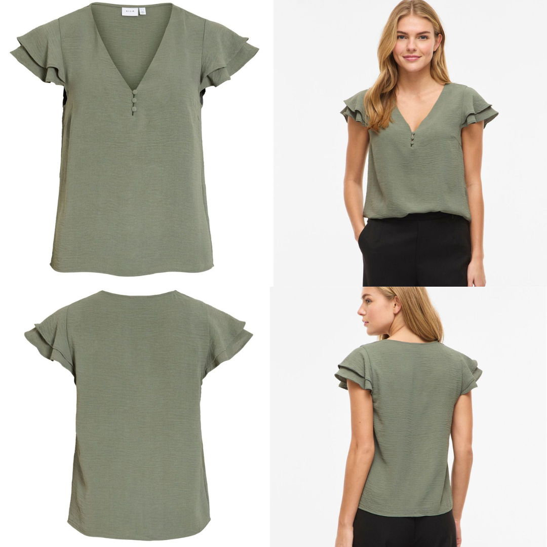 Vispencer, Blusa cuello en V top de manga corta