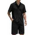 Conjunto casual con camisa de manga corta y pantalones cortos