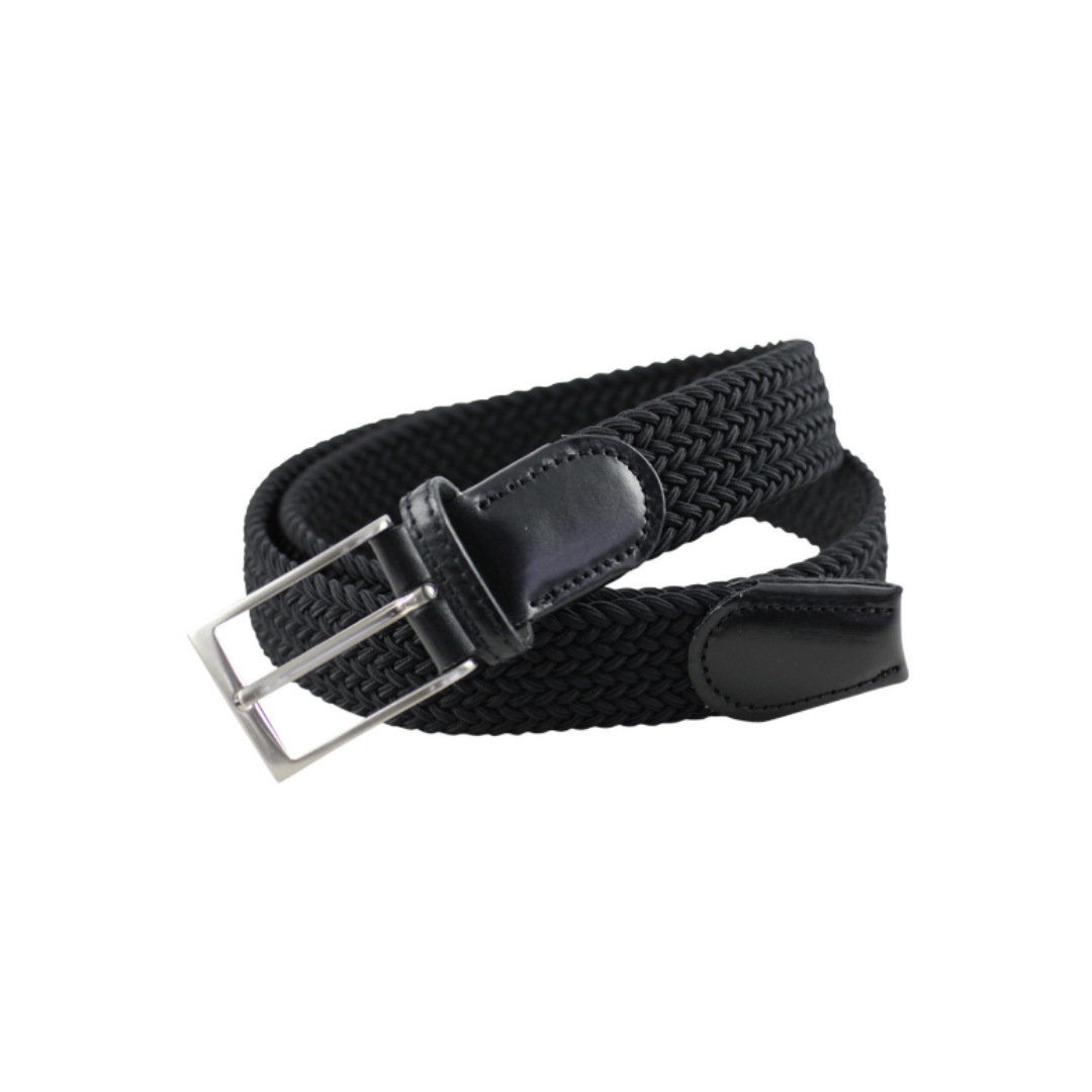 Cinturón de cuero negro Lindenmann para hombre