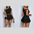 Conjunto de dos piezas para mujer, camiseta y falda
