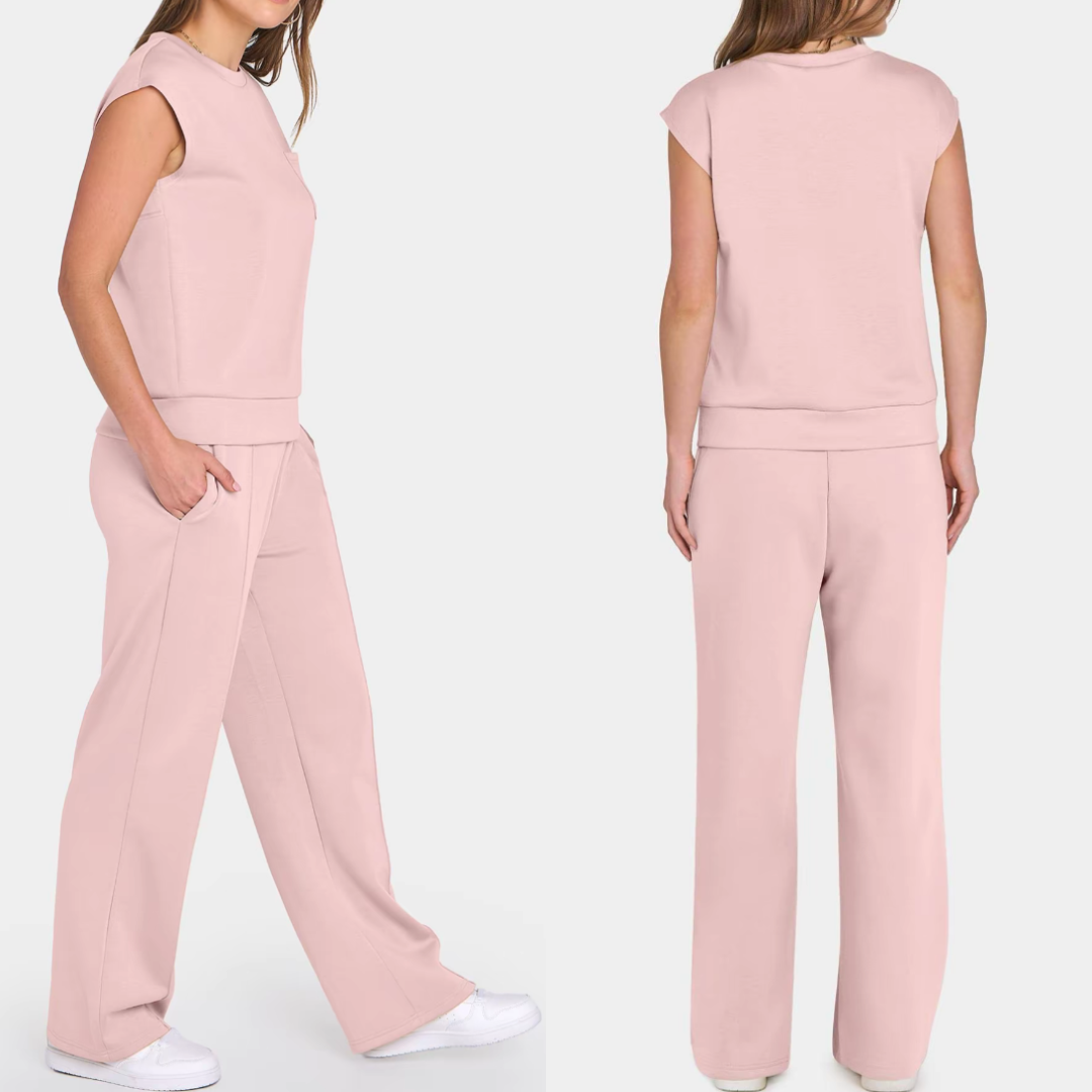 Conjunto de dos piezas: camiseta sin mangas y pantalón ajustable
