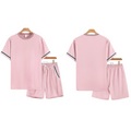Conjunto de 2 piezas con camiseta de ribete y pantalones cortos