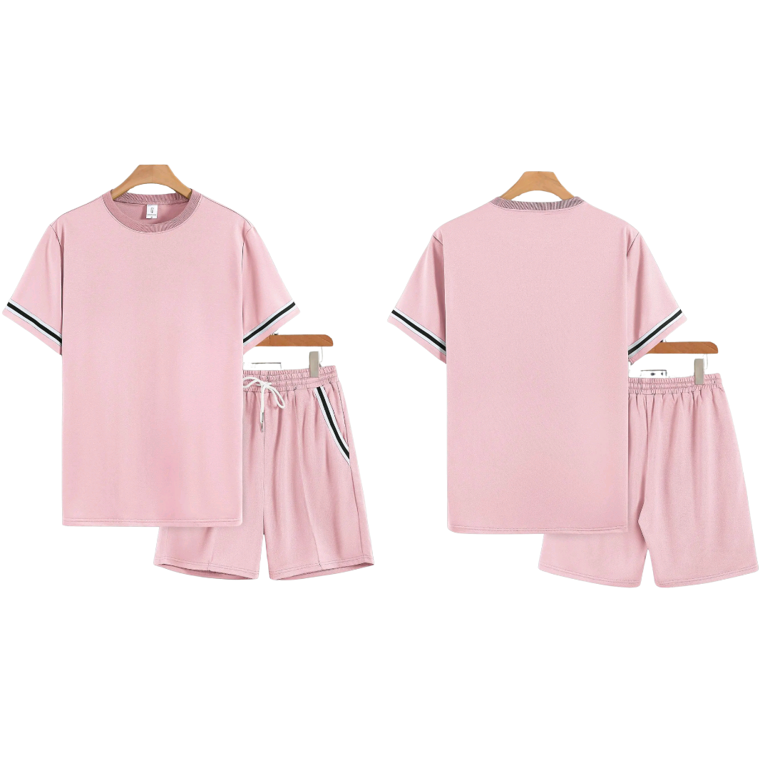 Conjunto de 2 piezas con camiseta de ribete y pantalones cortos