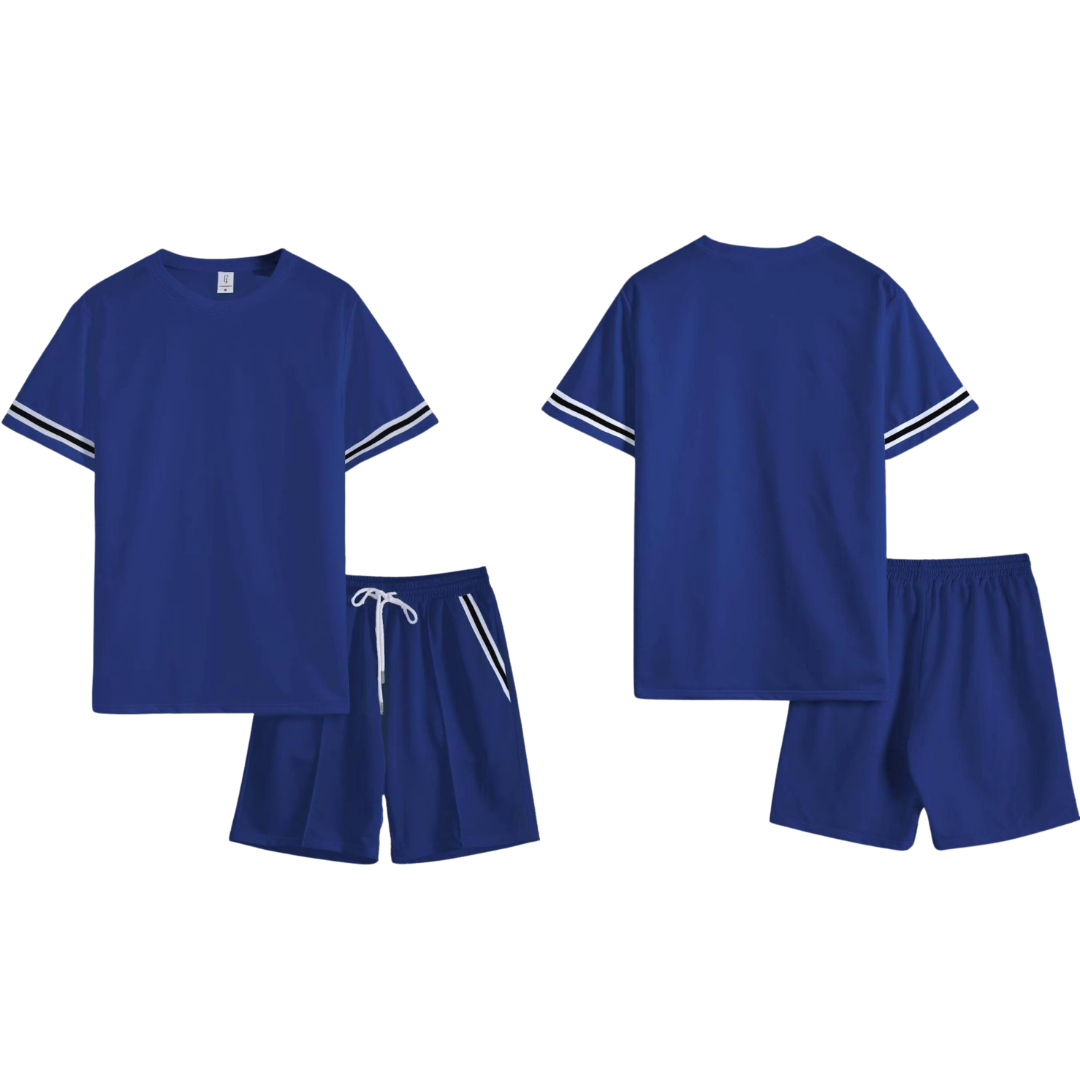 Conjunto de 2 piezas con camiseta de ribete y pantalones cortos