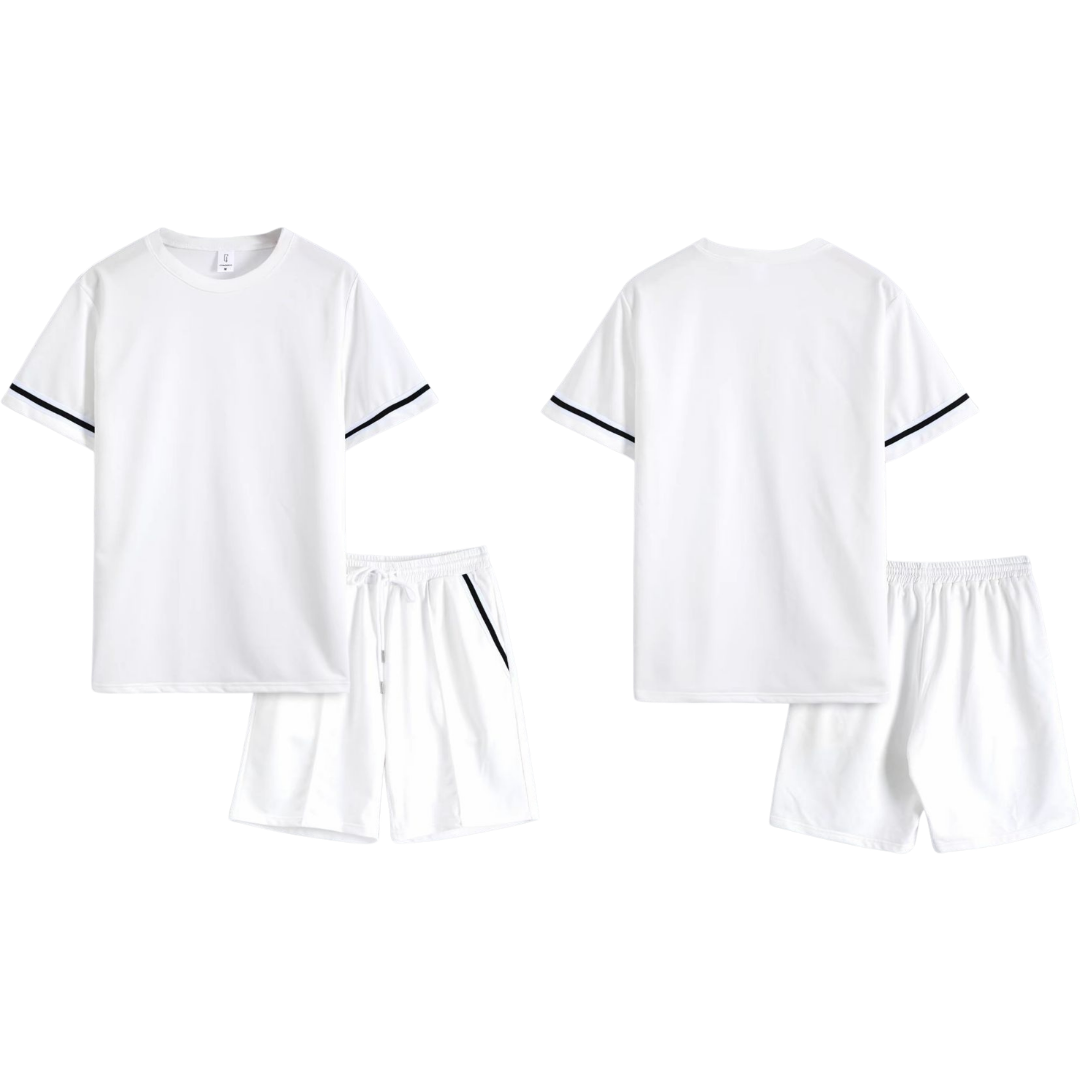 Conjunto de 2 piezas con camiseta de ribete y pantalones cortos