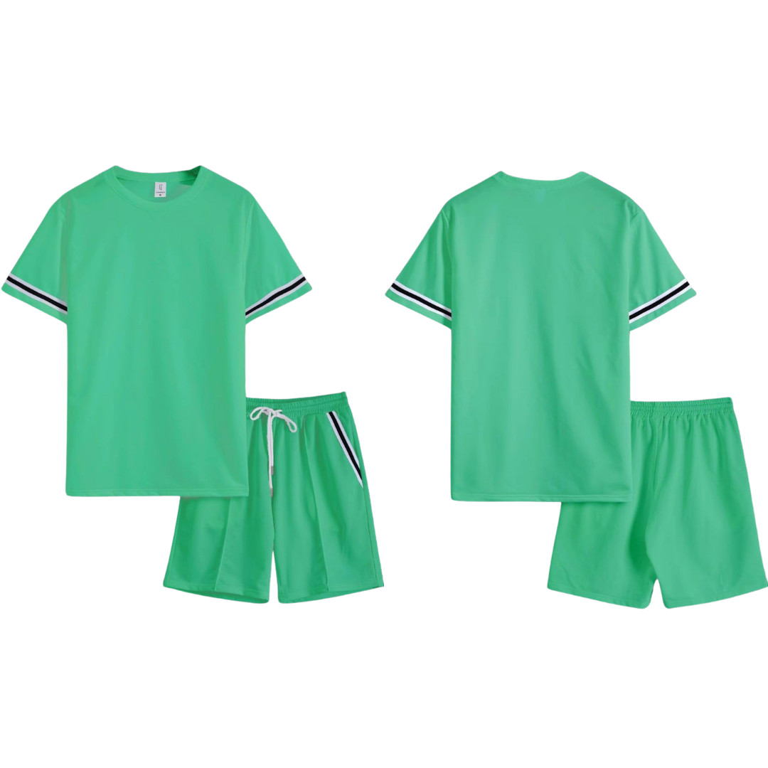 Conjunto de 2 piezas con camiseta de ribete y pantalones cortos