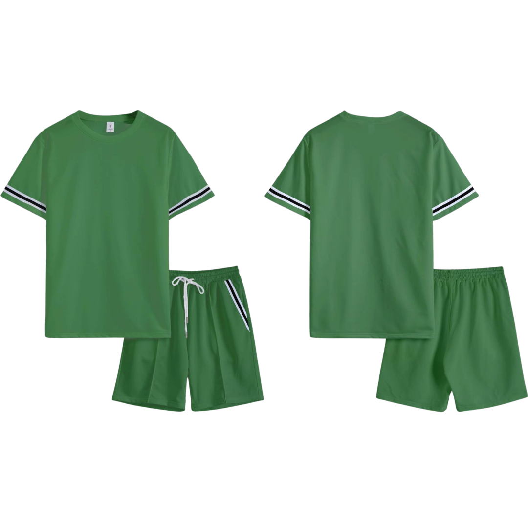 Conjunto de 2 piezas con camiseta de ribete y pantalones cortos