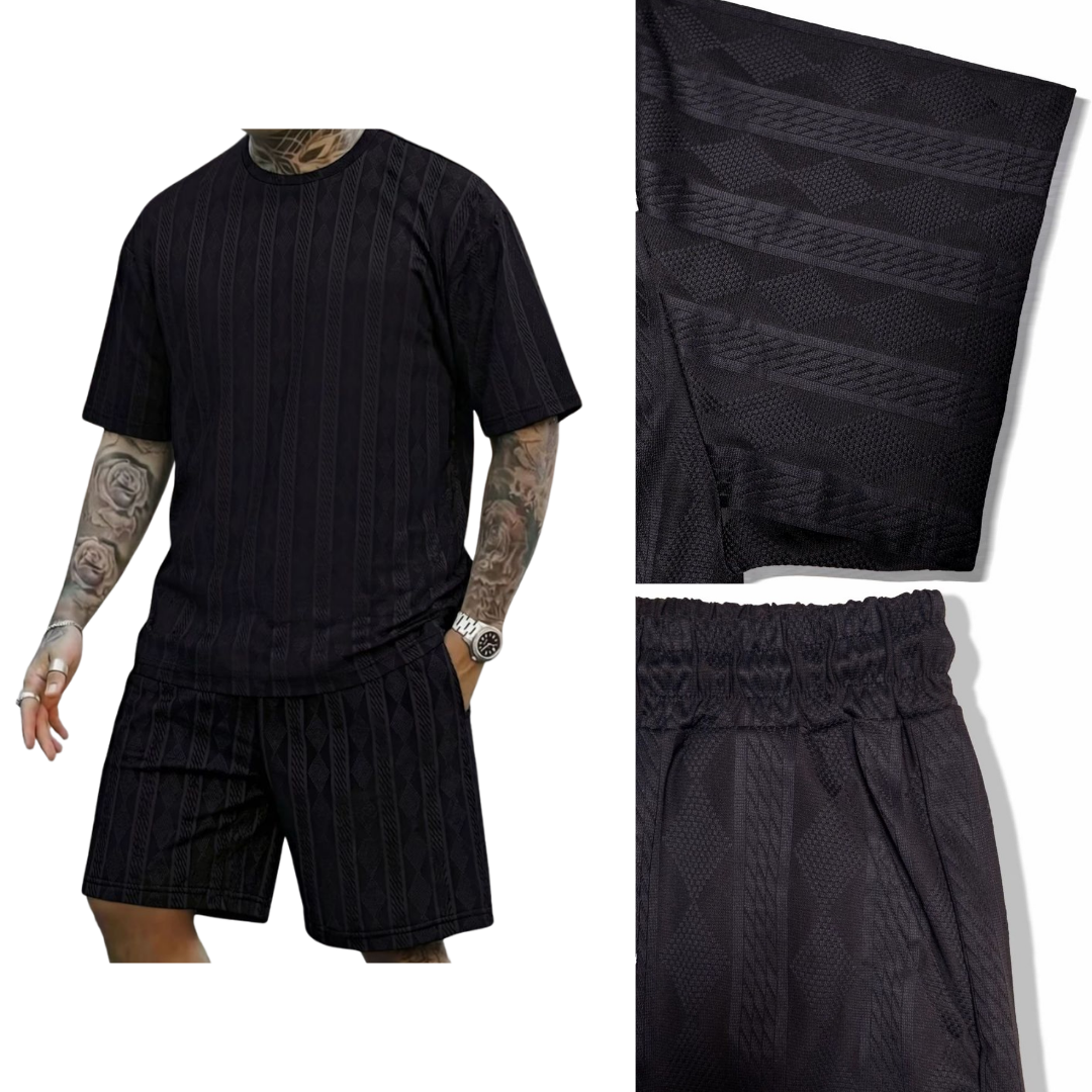 Conjunto 2 piezas camiseta oversize de punto y pantalones con cordón